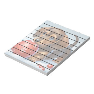 Adorable Dachshund Puppy Playing in Snow  Notepad