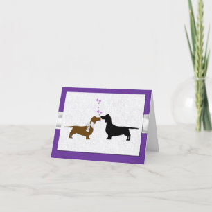 Adorable Dachshunds Wedding Thank You Card