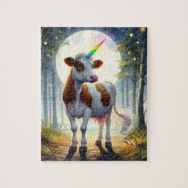 Adorable Dairy Cow Unicorn Jigsaw Puzzle (Vertical)
