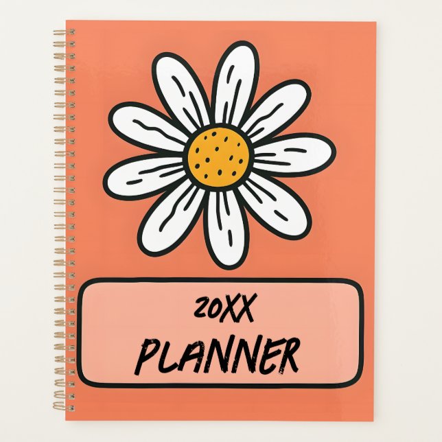 Adorable Daisy Patterned | Personalised Year Text Planner (Front)