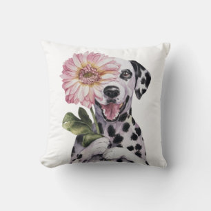 Adorable Dalmatian Watercolor Illustration Cushion