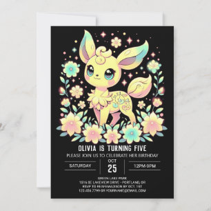Adorable Deer Digital Birthday Invitation