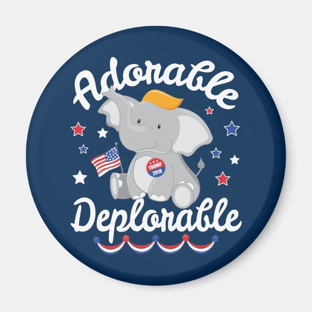 Adorable Deplorable Elephant Trump 2016 Magnet (Front)