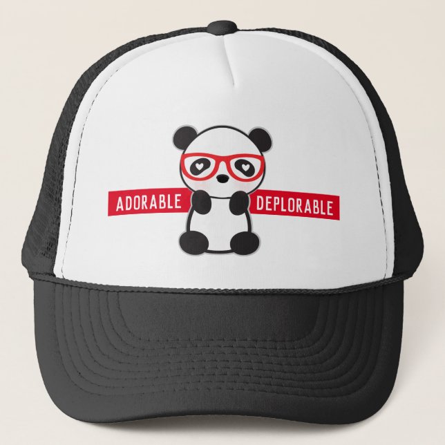 Adorable Deplorable Panda Bear Trucker Hat (Front)