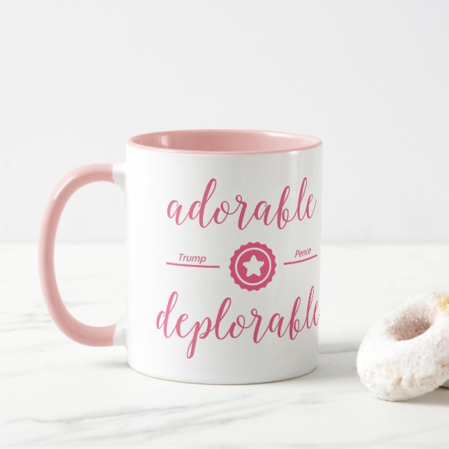 Adorable Deplorable Political Mug Pink (With Donut)