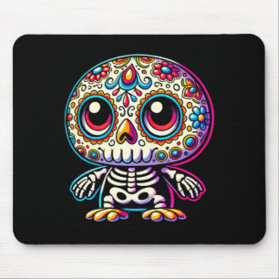 Adorable Día De Muertos Sugar Skull Penguin Day Of Mouse Pad