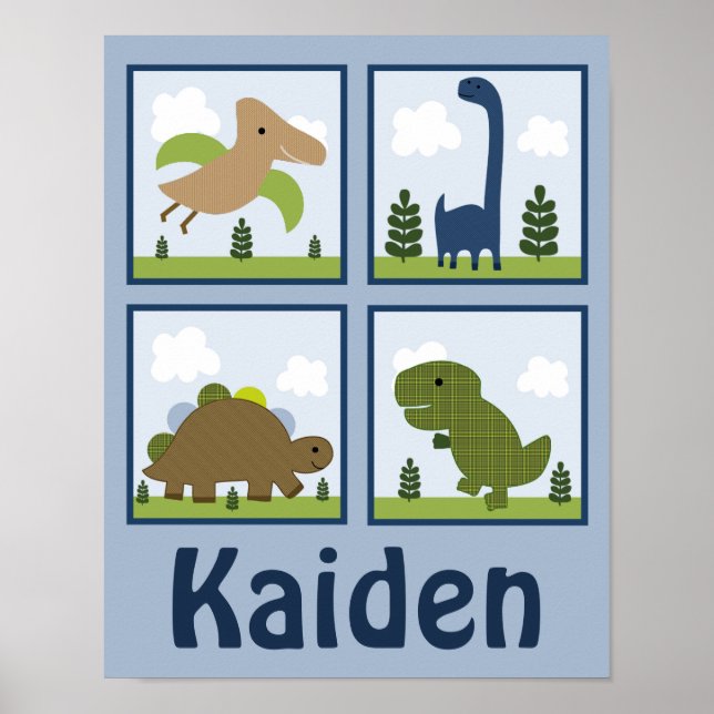 Adorable Dino/Dinosaurs Personalised Art Poster (Front)