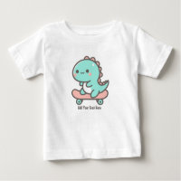 Adorable Dino on Skateboard Personalised Text 
