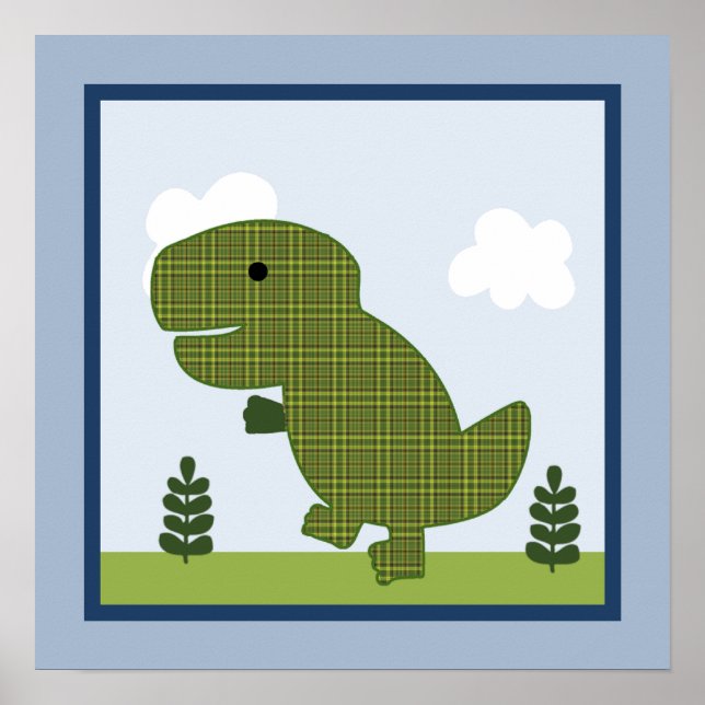 Adorable Dinosaur 3 Wall Art Poster (Front)