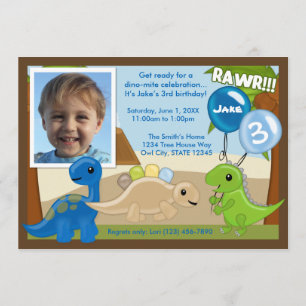 Adorable Dinosaur birthday invitation (photo)