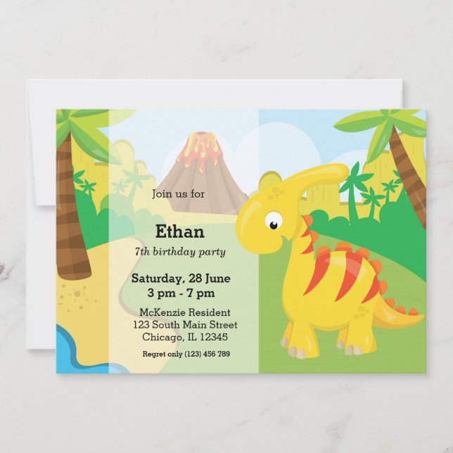 Adorable dinosaur invitation (Front)