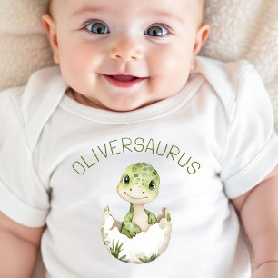 Adorable Dinosaur Personalized Dino Babysaurus  Baby Bodysuit