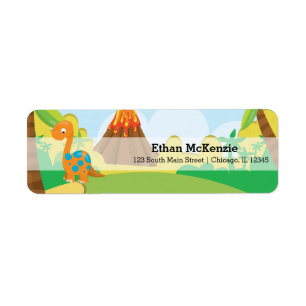 Adorable dinosaur return address label