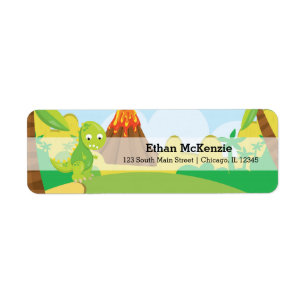 Adorable dinosaur return address label
