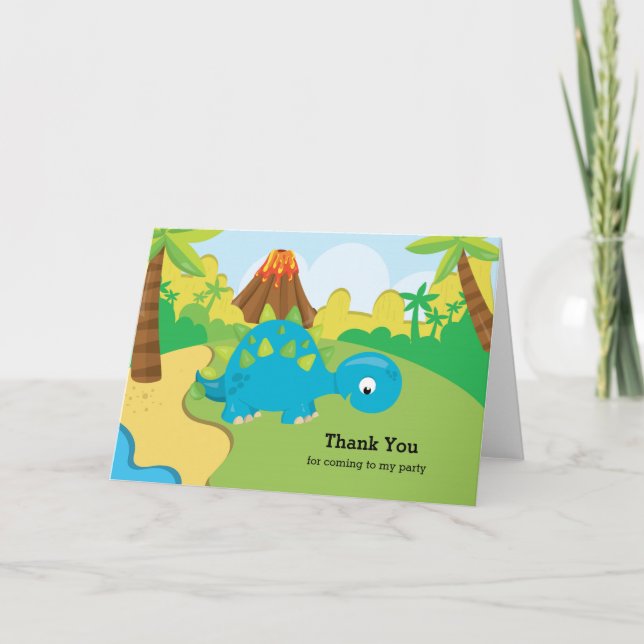 Adorable Dinosaur Thank You Card (Front)