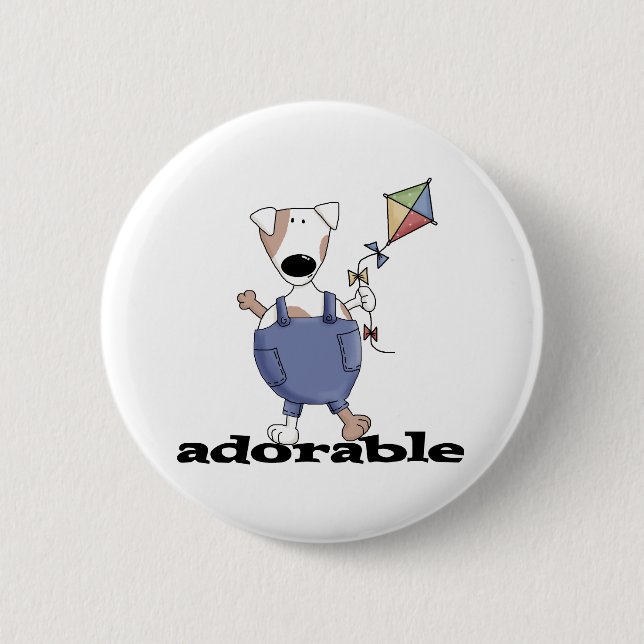 ADORABLE DOG 6 CM ROUND BADGE (Front)