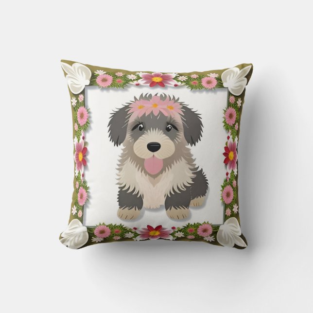 Adorable Dog Art Home Décor Gift for Pet Lovers Cushion (Front)