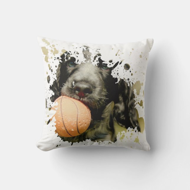 Adorable Dog Artwork Cushion (Front)
