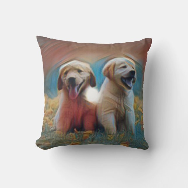 Adorable Dog Artwork Cushion (Front)
