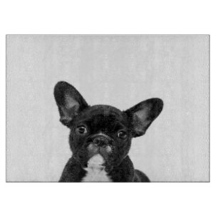 Adorable Dog Black French Bulldog Face Cutting Board