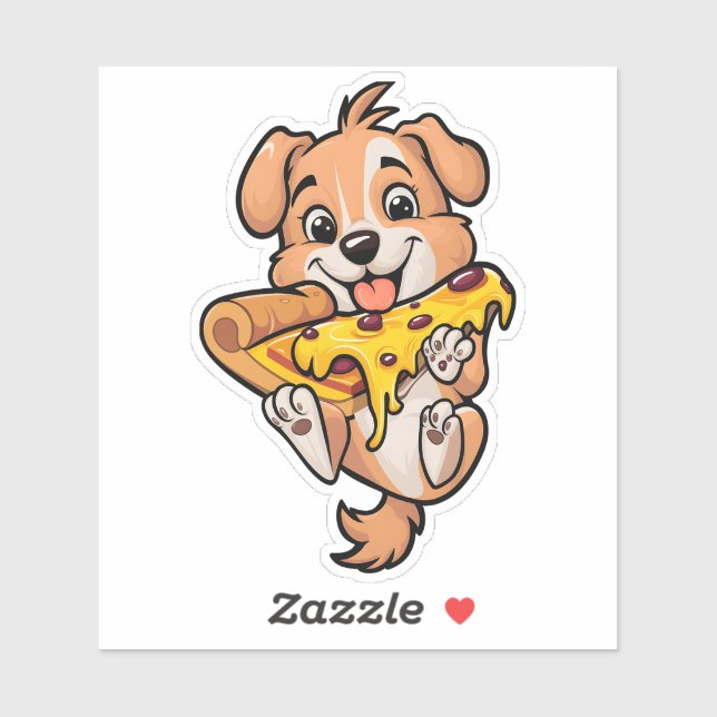 Adorable Dog Eating Pizza Cute Canine Foodie Fun (Sheet)