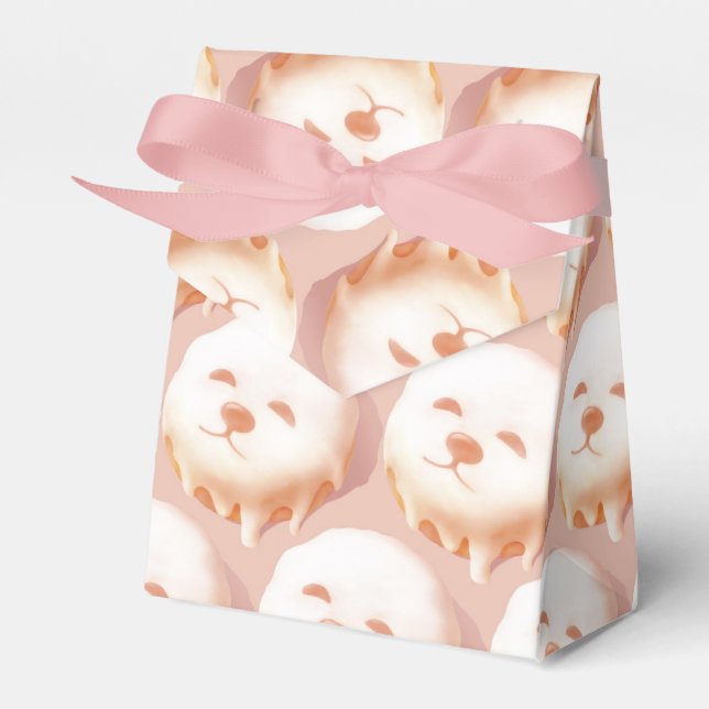 Adorable Dog Face Doughnut Favour Box (Front Side)