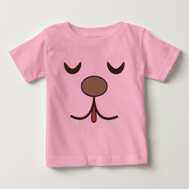 Adorable dog face pink  baby T-Shirt (Front)
