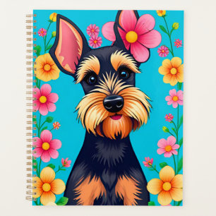 Adorable Dog Framed by Flowers Planner