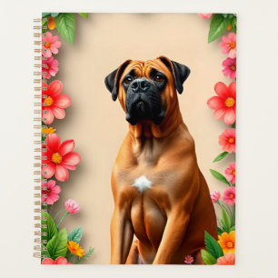 Adorable Dog Framed by Flowers Planner