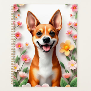 Adorable Dog Framed by Flowers Planner