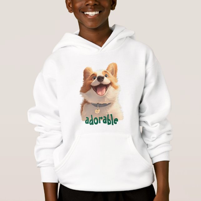 Adorable Dog Illustration Hoodie - Perfect for Pet (Front)