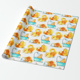 Adorable Dog Illustration Pet Lover Kids Wrapping Paper