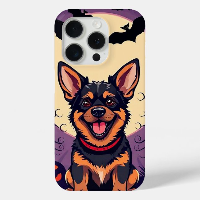 Adorable Dog in Halloween Scene Case-Mate iPhone Case (Back)