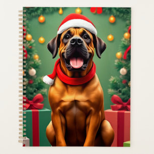 Adorable Dog in Santa Hat Planner