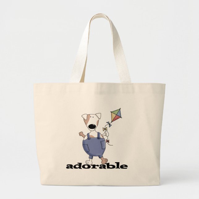 ADORABLE DOG LARGE TOTE BAG (Front)