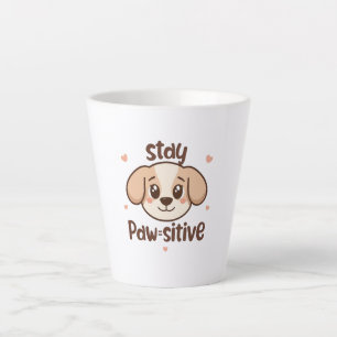 Adorable Dog Lover Optimist Quote Latte Mug