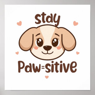 Adorable Dog Lover Optimist Quote Poster