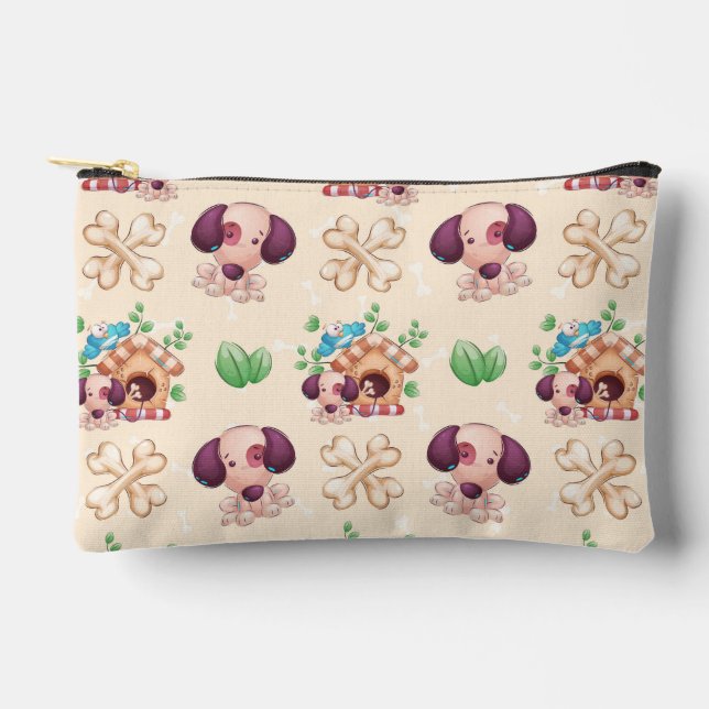 Adorable Dog Pattern  Accessory Pouch (Front)