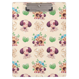 Adorable Dog Pattern Clipboard