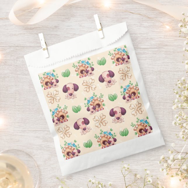 Adorable Dog Pattern  Favour Bag (Clipped)