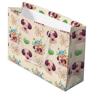 Adorable Dog Pattern Large Gift Bag