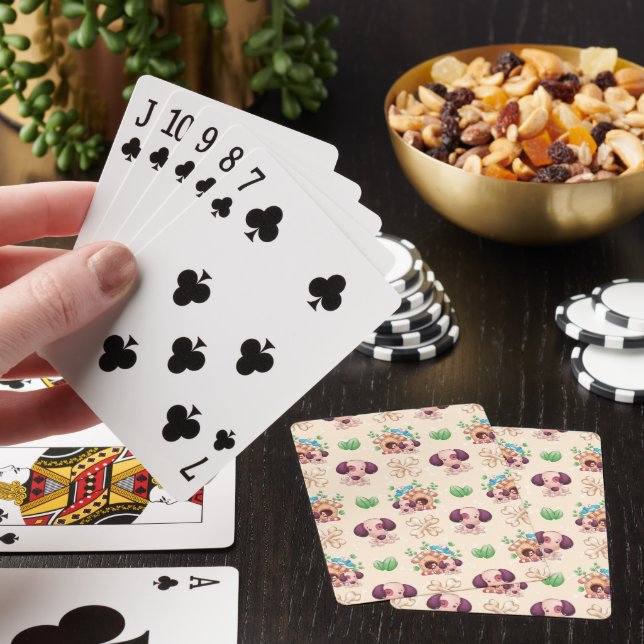 Adorable Dog Pattern  Playing Cards (In Situ)
