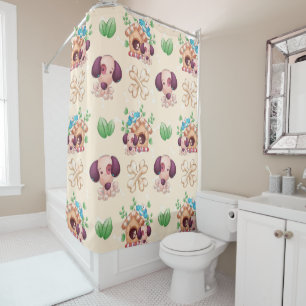 Adorable Dog Pattern  Shower Curtain