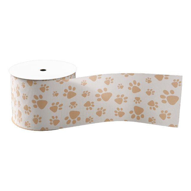 Adorable Dog Paw Print Grosgrain Ribbon (Spool)
