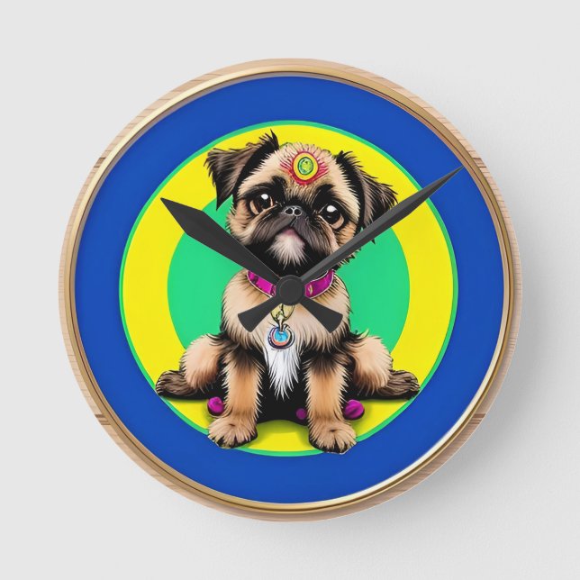 Adorable Dog Round Clock (Front)