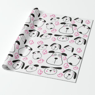 Adorable Dog-Themed Pattern Design Wrapping Paper