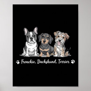 Adorable Dog Trio Art Poster