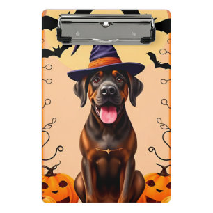 Adorable Dog Wearing Witch Hat Mini Clipboard