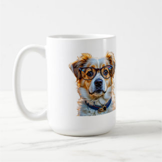 Adorable Dog with Glasses Coffee Mug