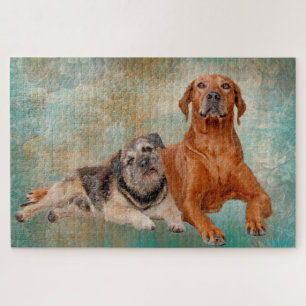 Adorable Dogs On Art Jigsaw Puzzle